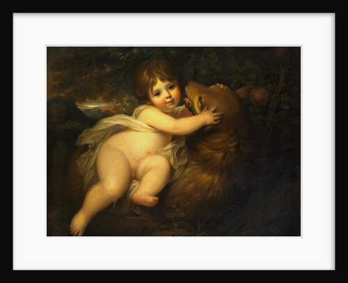 Portrait of the Hon. William Lamb Later 2nd Viscount Melbourne, as a Child, Playing with a Dog in a Mountainous Wooded Landscape by Maria Hadfield Cosway