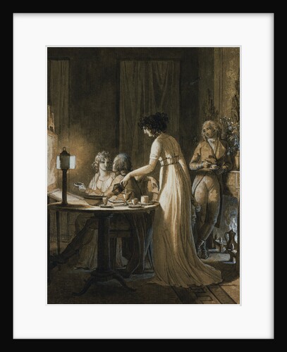 An Elegant Company in a Drawing-Room, Some Looking at a Magic Lantern French School, Circa 1800 by Anonymous