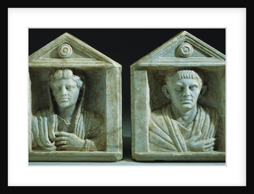 Pair of Early Imperial Roman Marble Funerary Reliefs by Anonymous