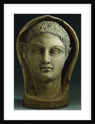 An Etruscan Terracotta Votive Male Head, Circa 4th-3rd Century B.C. by Anonymous