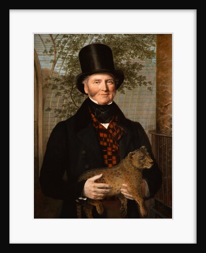 Portrait of Edward Cross Holding a Lion Cub by Jacques- Laurent Agasse