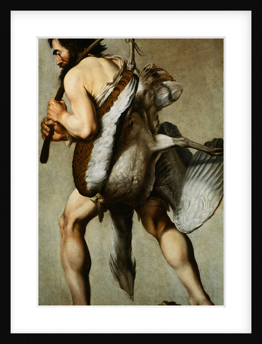 Painting of a Man Carrying a Great Bustard by Circle of Jan Boeckhorst