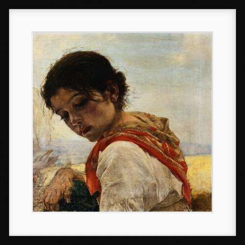 Painting of a Peasant Girl by Juan Antonio Benlliure y Gil