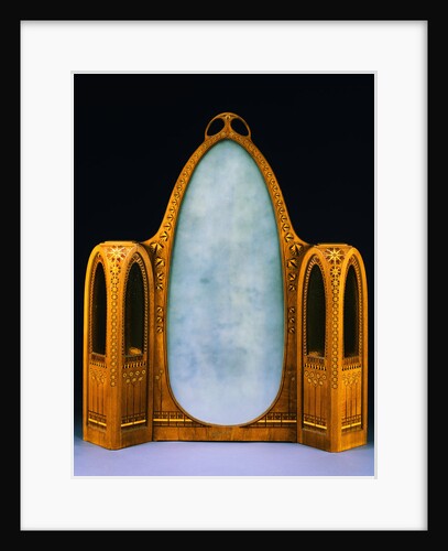 Inlaid Wood and Mirrored Coiffeuse by Carlo Bugatti