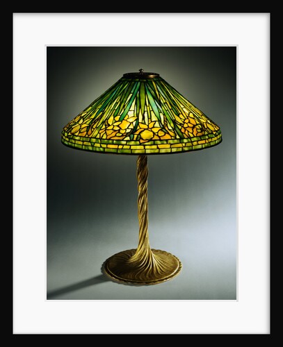 A 'Daffodil' Leaded Glass and Gilt Bronze Table Lamp. Tiffany Studios by Anonymous