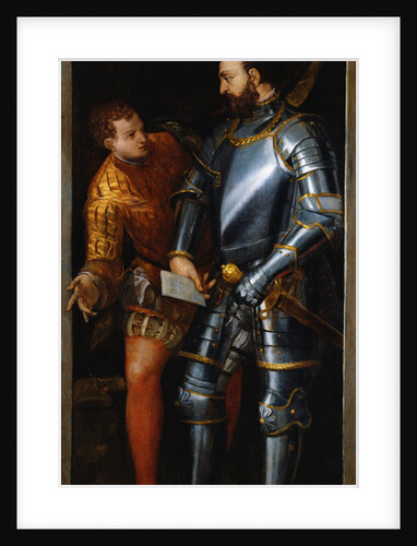 Painting of a Warrior Handing a Letter to a Page by Paolo Caliari Caliari