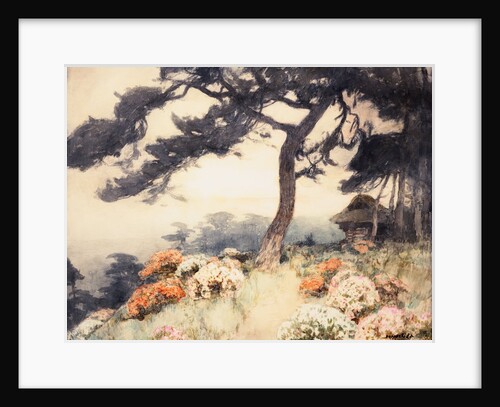 Hillside with Flowering Azalea by Yoshida Hiroshi