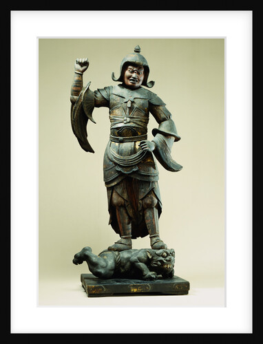 Fine Standing Figure of a Guardian King, Fujiwara Period (11th/12th Century) by Anonymous