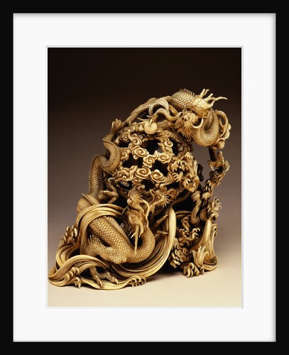 An Ivory Carving of Dragons. 19th Century by Anonymous