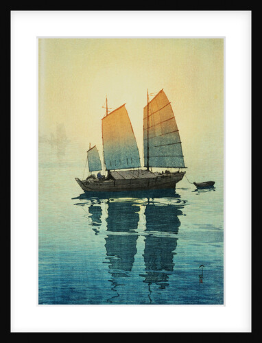 Morning, from a Set of Six Prints of Sailing Boats by Hiroshi Yoshida