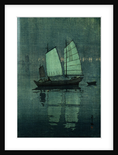 Night, from a Set of Six Prints of Sailing Boats by Hiroshi Yoshida
