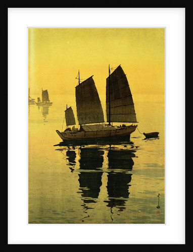 Mist, from a Set of Six Prints of Sailing Boats by Hiroshi Yoshida