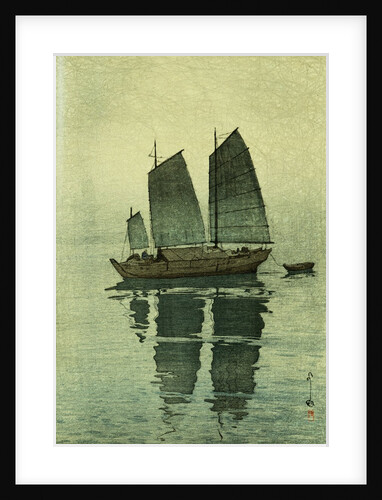 Evening, from a Set of Six Prints of Sailing Boats by Hiroshi Yoshida
