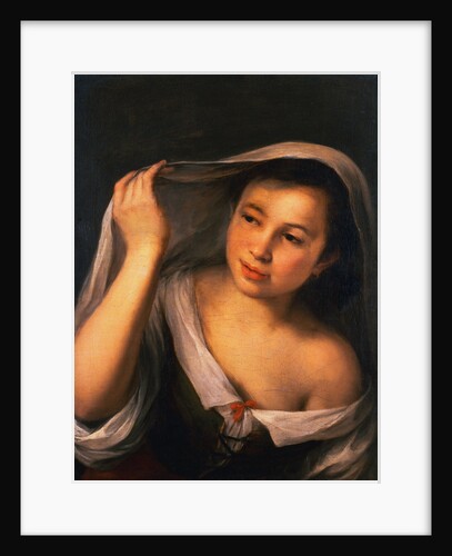 A Young Girl Raising Her Veil by Bartolome Esteban Murillo