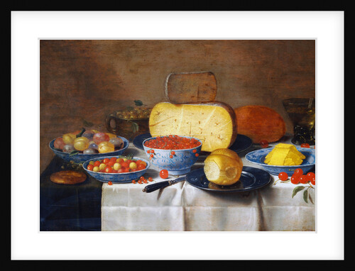 Still Life with Fruit, Bread and Cheese by Floris van Schooten