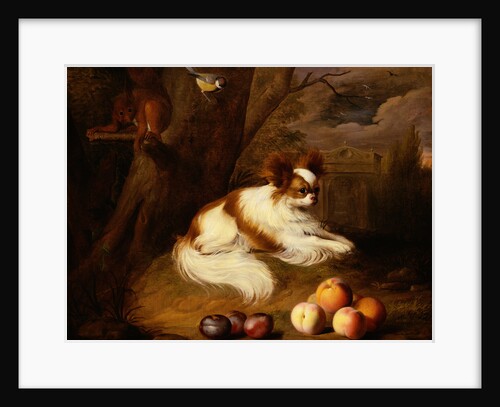 Painting of a Spaniel near a Tree by Jakob Bogdany
