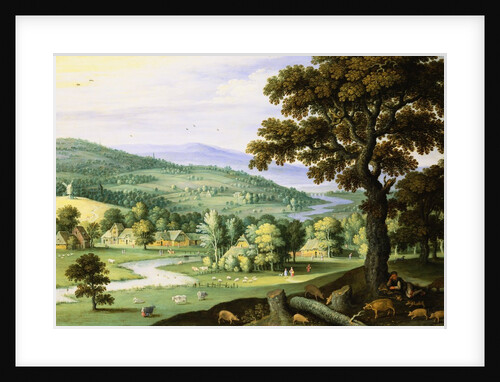 A River Valley with a Swineherd by Marten Ryckaert