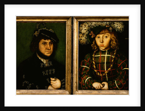 Portraits of Kurfust Herzog Johann von Saschen and His Son Johann Friederich by Lucas Cranach the Elder