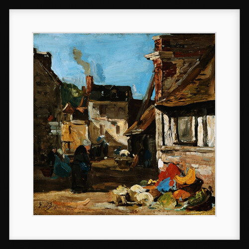 Honfleur, the Place of the March of Saint Catherine by Eugene Louis Boudin
