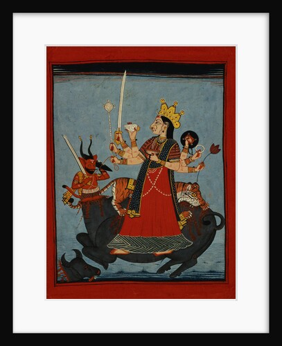 Mandi School Painting of Durga Slays Mahishasura by Anonymous