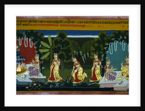 Mewar Illustration of Krishna and Women from Gita Govinda by Anonymous