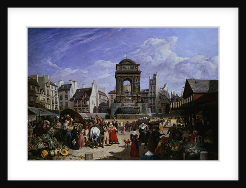 A View of the Market at the Fontaine des Innocents, Paris by John James Chalon