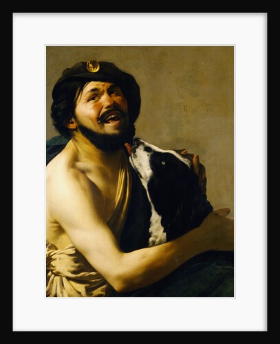 A Laughing Bravo with a Dog by Hendrick Terbruggen