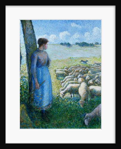 Shepherdess and Sheep by Camille Pissarro