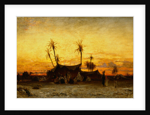 An Arab Encampment at Sunset by Hermann David Salomon Corrodi