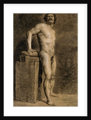 19th Century Drawing of a Nude Man by Anonymous