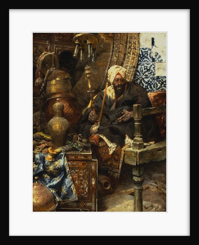 Seated Arab Smoking a Hookah Pipe by Charles Bargue