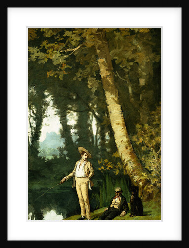 Fishermen at a Riverbank by Henri Joseph Harpignies
