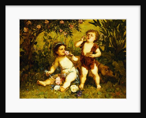 Frolicking Putti by Franz Lefler