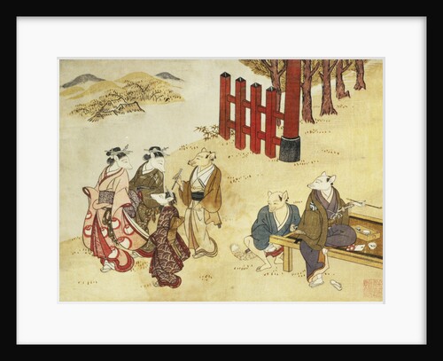 Print Depicting Conversing Figures by Minko and His Circle