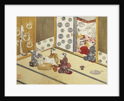 Print Depicting a Domestic Scene by Minko and His Circle