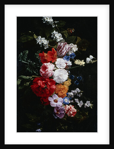 A Swag of Pink and White Roses by Nicolaes van Veerendael