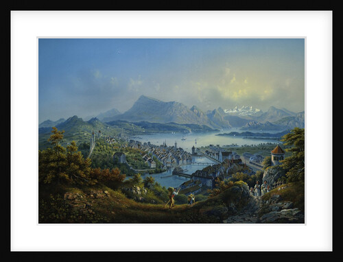General View of the Town and Lake of Lucerne by Johann Ludwig Bleuer