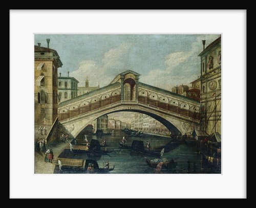 The Rialto Bridge, Venice, from the North by School of Luca Carlevariis