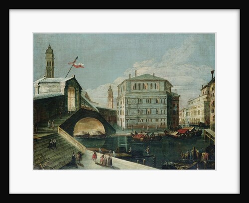 The Rialto Bridge, Venice, from the Southwest by School of Luca Carlevariis