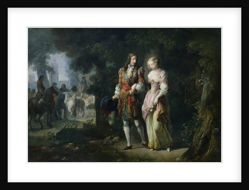 Louis XIV with Louise de la Valliere in the Bois de Vincennes by Jean Frederic Schall