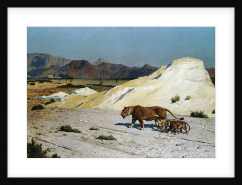 Lioness and Lion Cubs by Jean-Leon Gerome