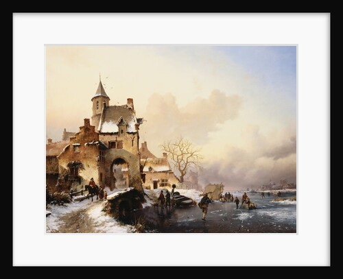 Figures Crossing a Bridge by Frederick Marianus Kruseman