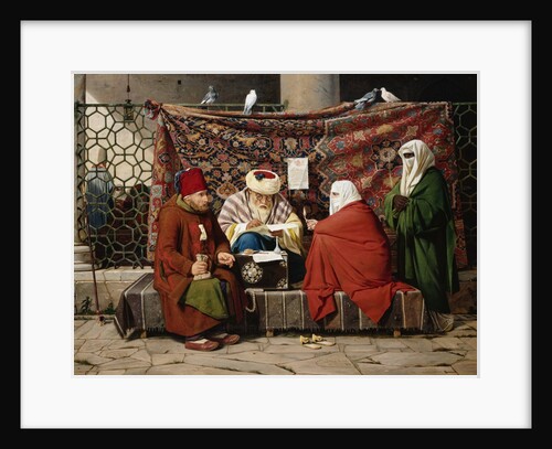 A Turkish Notary Drawing Up a Marriage Contract by Martinus Rorbye