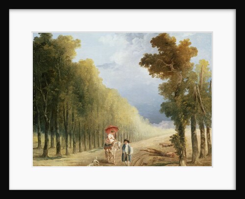 An Artist Leading His Model's Pony on a Wooded Track by Studio of Hubert Robert