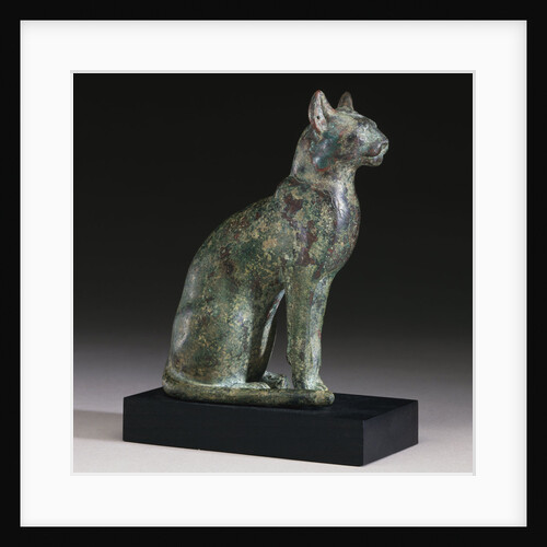 Egyptian Bronze Statue of a Cat by Anonymous