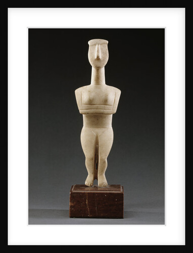Marble Sculpture of Cycladic Female Figure, Early Spedos Variety by Anonymous