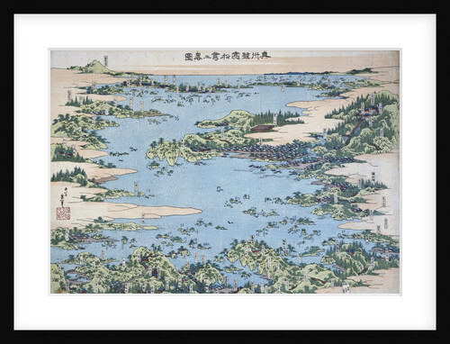 Map of Shiogama and Matsushima in Oshu by Katsushika Hokusai