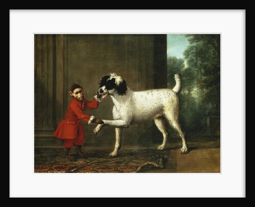 A Monkey Wearing a Crimson Livery Dancing with a Poodle on the Terrace of a Country House by John Wootton