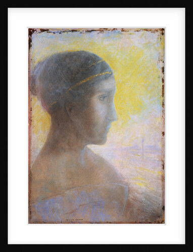 Head of a Young Woman in Profile by Odilon Redon