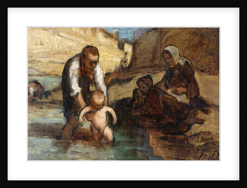 The First Swim by Honore Daumier